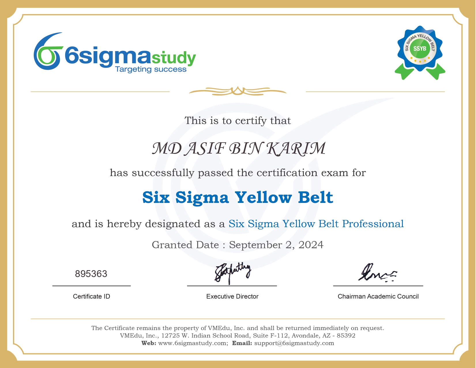 Six Sigma Yellow Belt